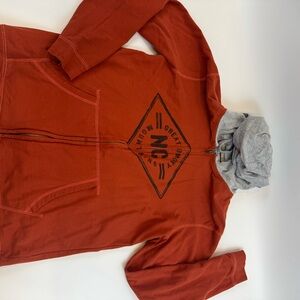 Men's Large Rust Red Zip-Up Sweat shirt with Hood. Great Smoky Mountains .